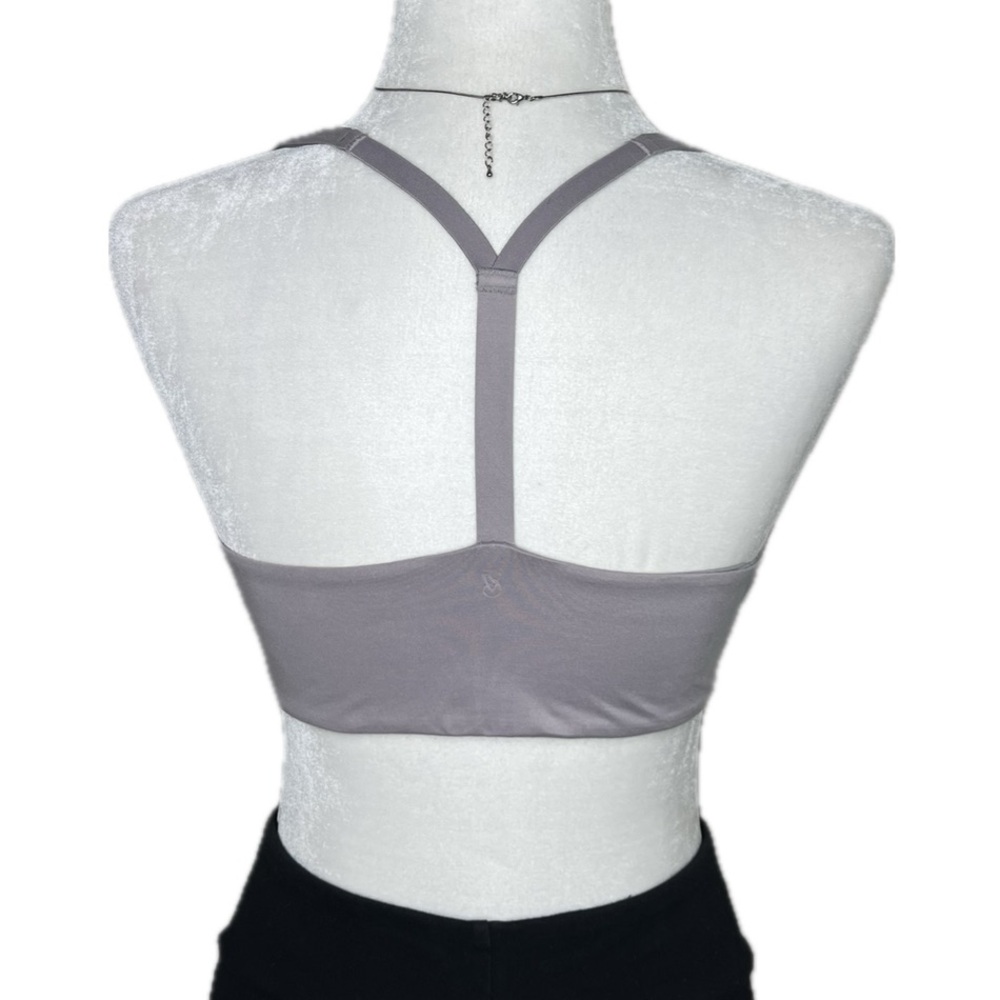 Victoria’s Secret Bra Unlined Plunge Racerback Bralette Seamless Deep V Grey 36C - Picture 5 of 11
